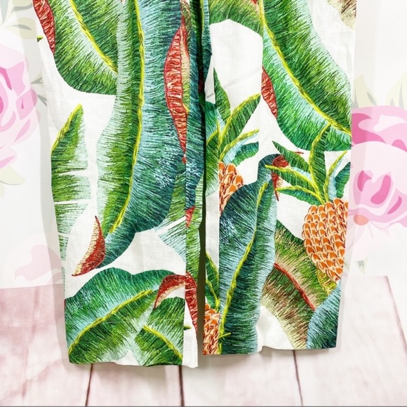 NEW FARM Rio Forest Palm Tropical Linen Jumpsuit XS - Picture 7 of 16